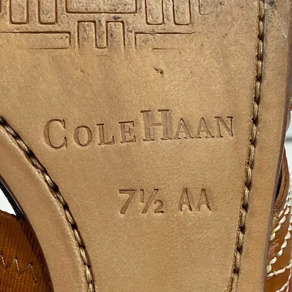 Cole Haan Brown Leather Slide Sandals
